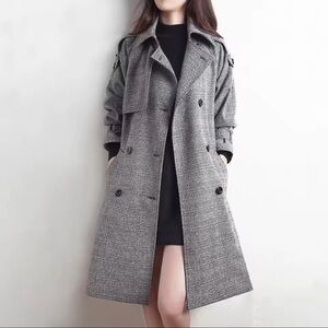 Gray Double-Breasted Women's Coat